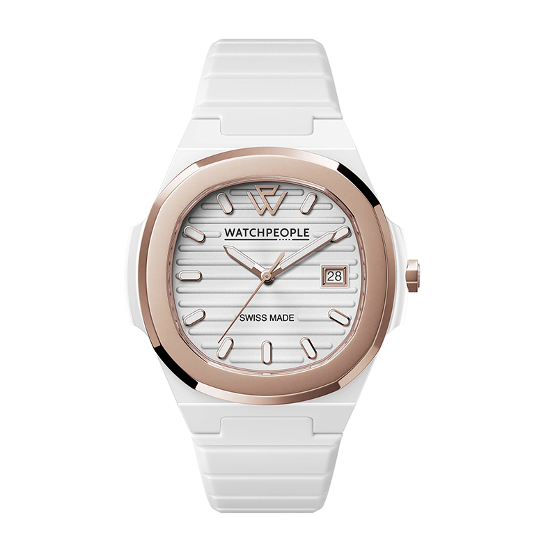 WP7-700939 - Solid - Sili - White - White rose-gold - 43mm